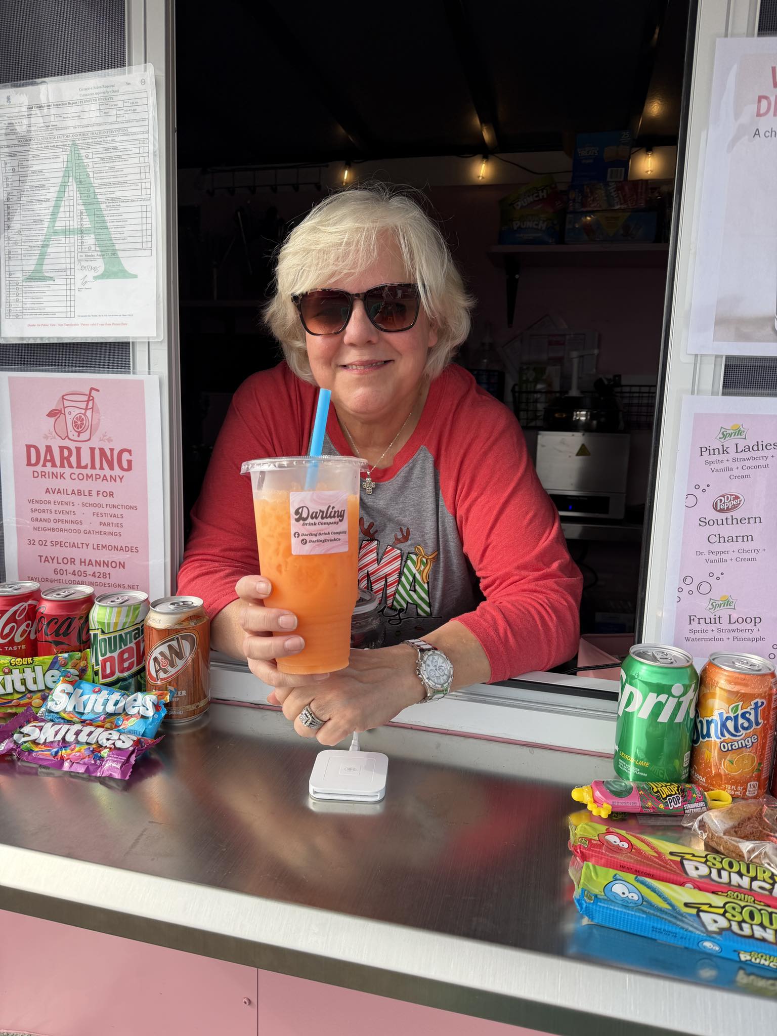 Dee Dee serving at the trailer window