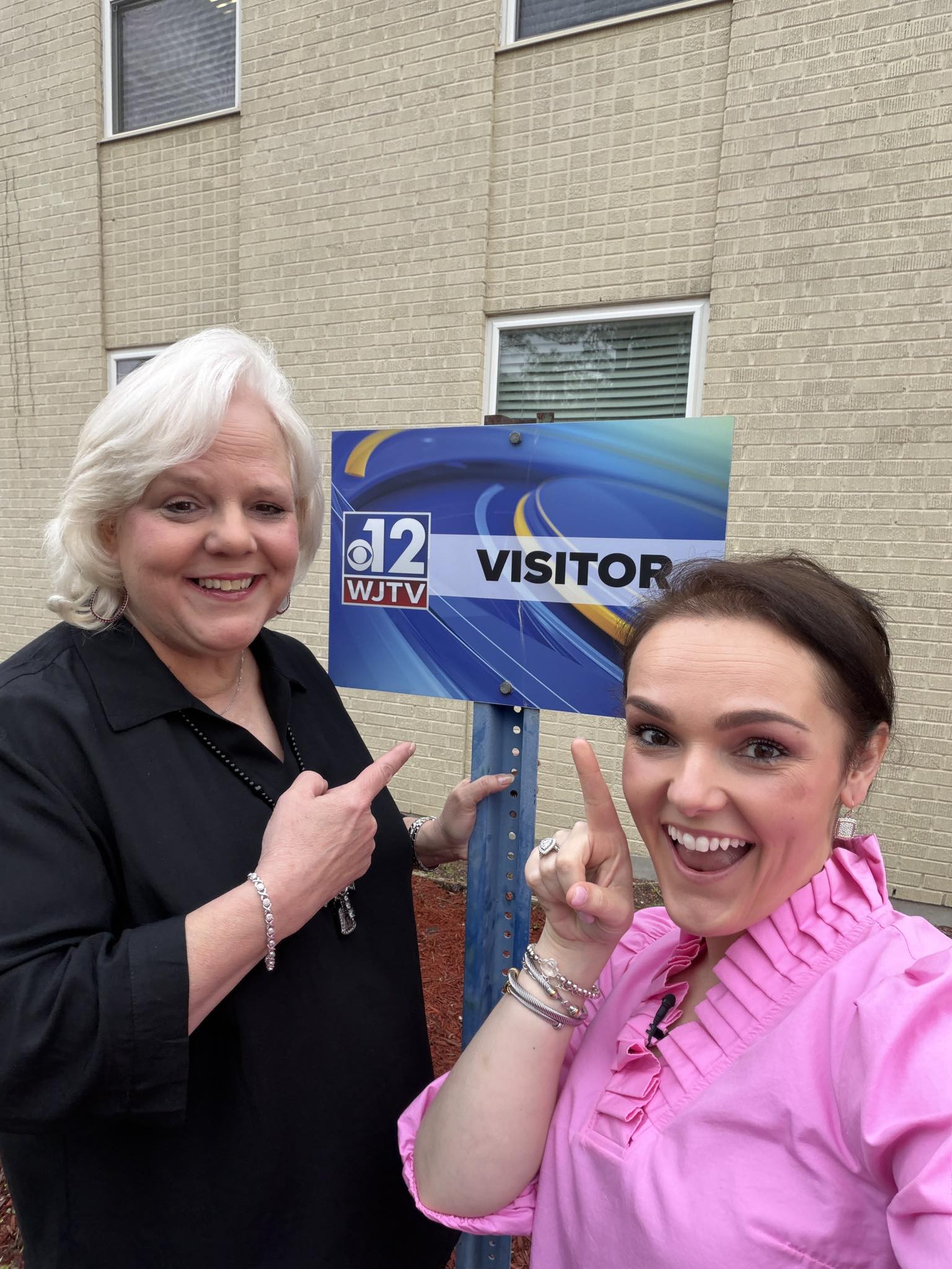 Taylor and Dee Dee at WJTV station